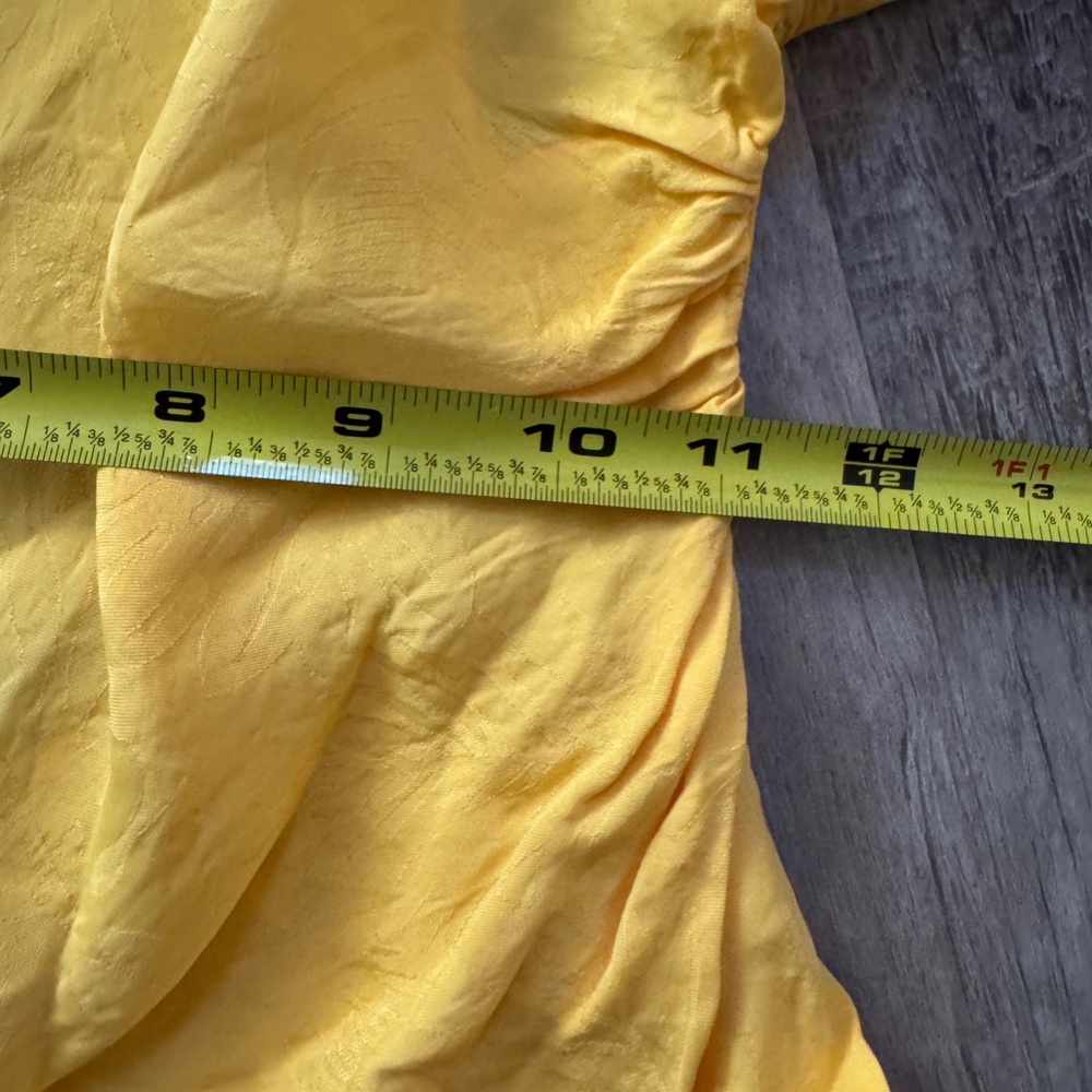 Zara Yellow Satin Mini Dress Size M Strappy Back Cowl Neck Slip Dress - Picture 5 of 6